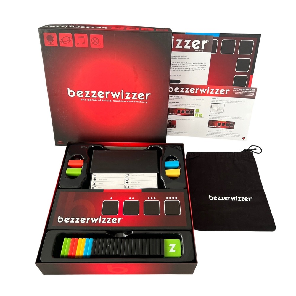 Mattel Bezzerwizzer Board Game Trivia Tactics & Trickery 3000 Questions Complete